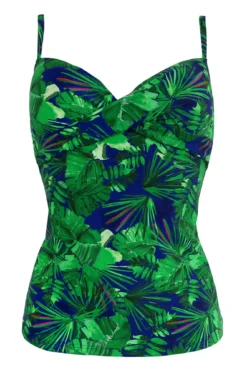 Pacific Beach Lightly Padded Underwired Tankini Top - Navy Fern -Curve by Lingerie 301281 20221128153100
