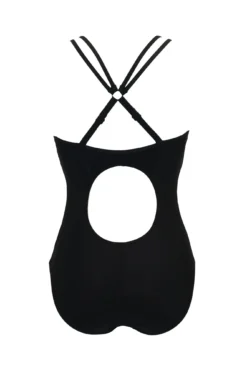 Energy Double Strap Racerback Mesh Swimsuit - Black -Curve by Lingerie 301438 20230213153000