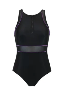 Energy Chlorine Resistant Recycled High Neck Zip F - Black/Purple 8 Energy Chlorine Resistant Recycled High Neck Zip F - Black/Purple -Curve by Lingerie 301516 20221130154600