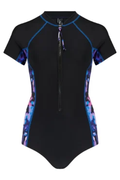 Energy Short Sleeved Zip Front Paddle Swimsuit - Tie Dye -Curve by Lingerie 301819 20221205151900