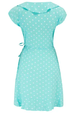 Woven EcoVero™ Frill Wrap Dress - Mint Spot -Curve by Lingerie 302198 20221209104400