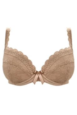 Rebel Padded Plunge Bra - Almond -Curve by Lingerie 303221 20221213141200