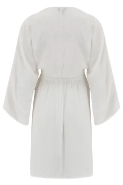 EcoVero™ Crinkle O Ring Cover Up - White -Curve by Lingerie 303557 20230518112600