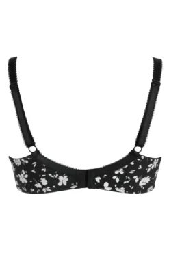 Aura Side Support Underwired Bra - Black Floral -Curve by Lingerie 305211 20230104103900