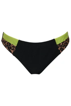 Palm Springs Colour Block Tab Brief - Black/Lime -Curve by Lingerie 305478 20230307164200