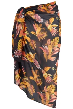 Recycled Luxe Chiffon Sarong Skirt - Black/Gold 13 Recycled Luxe Chiffon Sarong Skirt - Black/Gold -Curve by Lingerie 306448 20230519120900