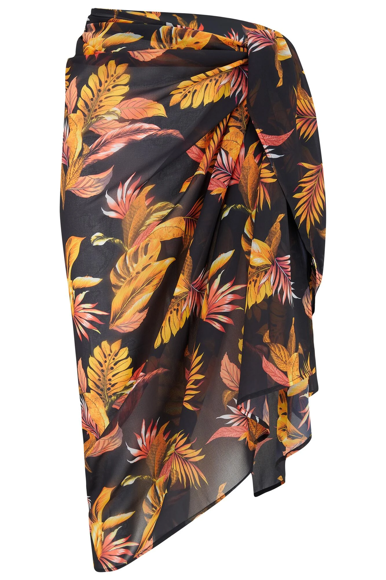 Recycled Luxe Chiffon Sarong Skirt - Black/Gold 6 Recycled Luxe Chiffon Sarong Skirt - Black/Gold - Image 6