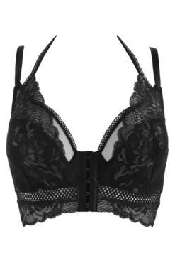 Ooo La La Front Fastening Bralette - Black/Slate -Curve by Lingerie 307188 20230111130100