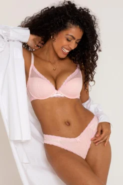 Luxe Linear V Shaped Brazilian Brief - Soft Pink 9 Luxe Linear V Shaped Brazilian Brief - Soft Pink -Curve by Lingerie 307216 20230215132300