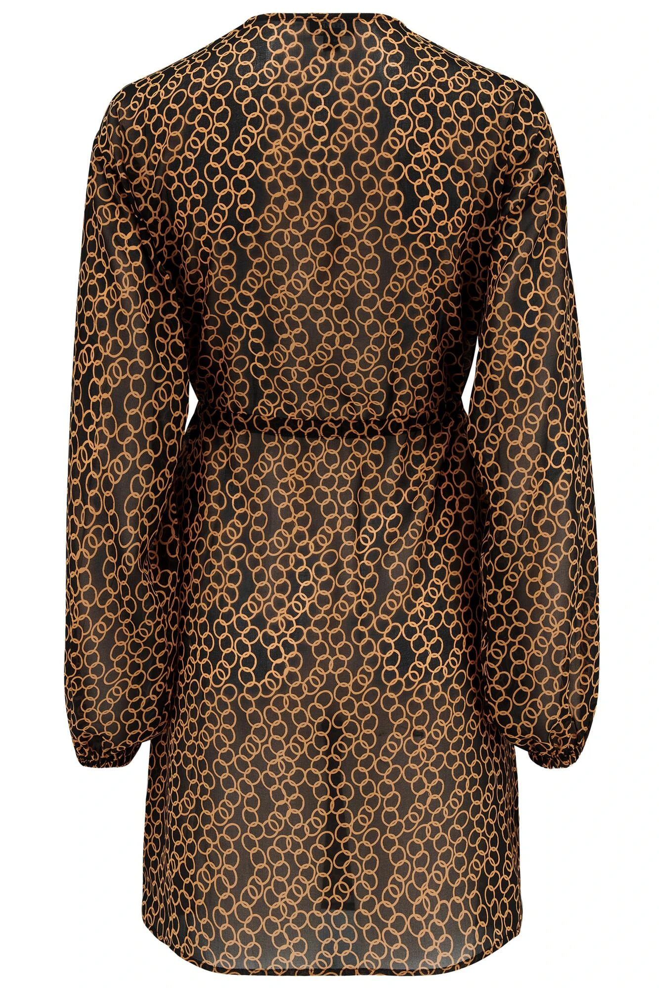 Recycled Chiffon Tie Sleeve Kimono - Gold Chain 7 Recycled Chiffon Tie Sleeve Kimono - Gold Chain - Image 7