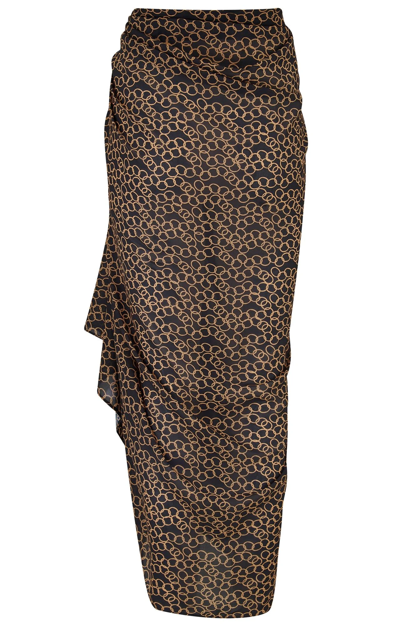 Casablanca Recycled Chiffon Multiway Sarong - Gold Chain 7 Casablanca Recycled Chiffon Multiway Sarong - Gold Chain - Image 7