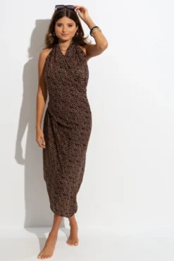 Casablanca Recycled Chiffon Multiway Sarong - Gold Chain 9 Casablanca Recycled Chiffon Multiway Sarong - Gold Chain -Curve by Lingerie 308002 20230519165000