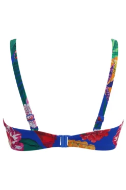 Antigua Frill Padded Underwired Top - Blue Floral -Curve by Lingerie 308182 20230612145200