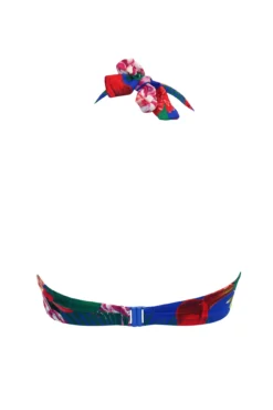 Antigua Frill Halter Underwired Top - Blue Floral -Curve by Lingerie 308205 20230328141100