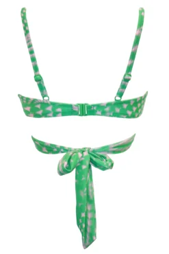 Portofino Underwired Lightly Padded Tie Wrap Top - Green/Pink -Curve by Lingerie 308595 20230301123700