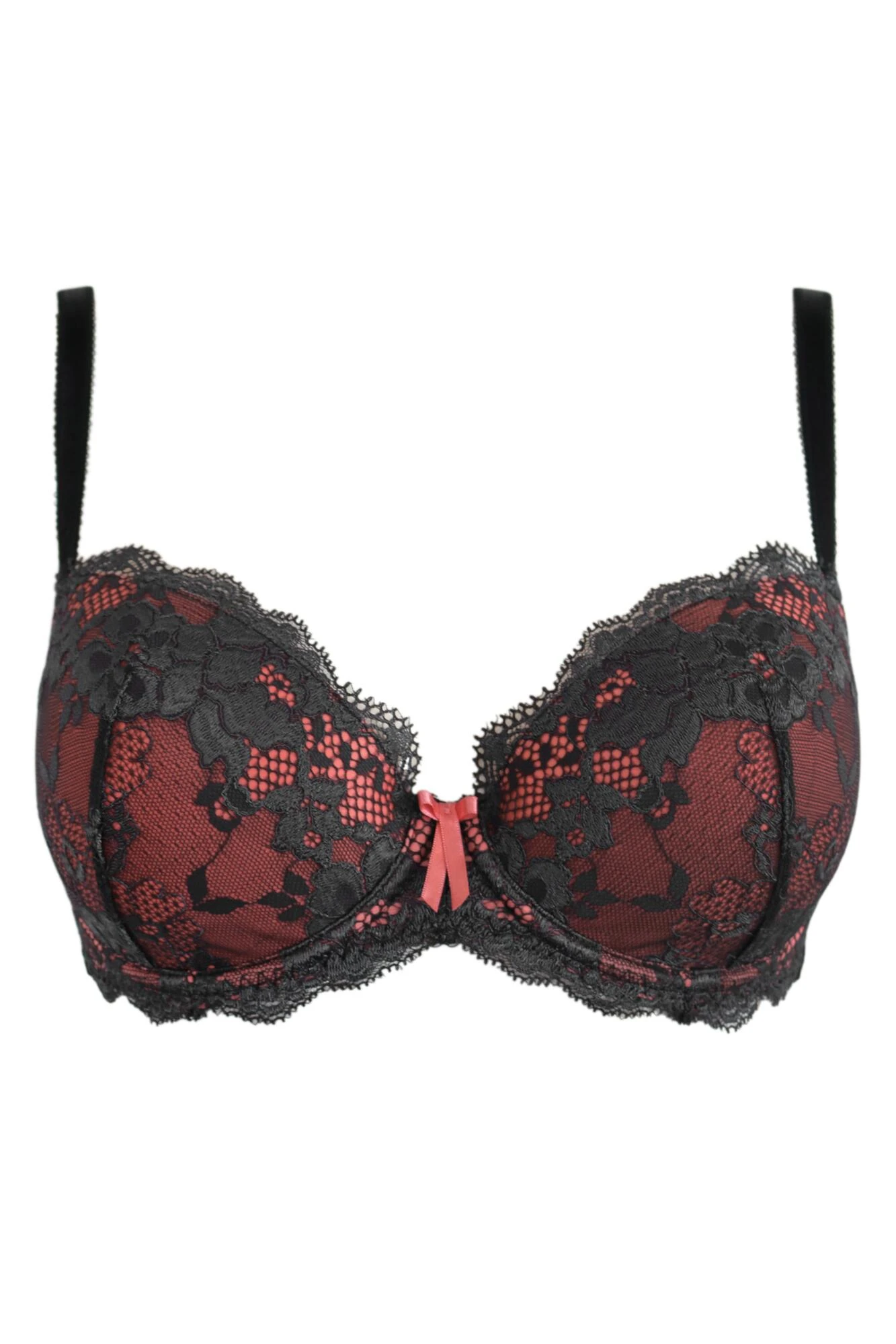 Amour Padded Balconette Bra - Slate/Coral 4 Amour Padded Balconette Bra - Slate/Coral - Image 4