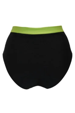 Palm Springs Colour Block High Leg Control Brief - Black/Lime -Curve by Lingerie 311358 20230227163700