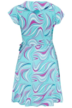 Woven EcoVero™ Frill Wrap Dress - Aquaburst -Curve by Lingerie 311574 20230301160700