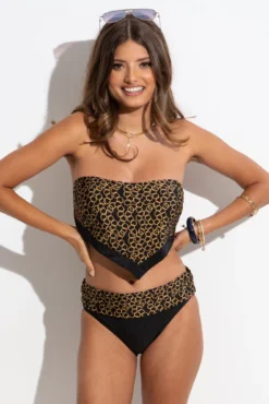Casablanca Underwired Removable Straps Scarf Top - Gold Chain -Curve by Lingerie 311976 20230530091700