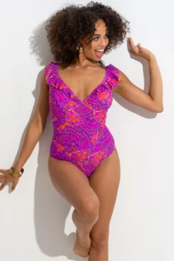 Bermuda Frill Tummy Control Swimsuit - Multi 8 Bermuda Frill Tummy Control Swimsuit - Multi -Curve by Lingerie 312504 20230316152500