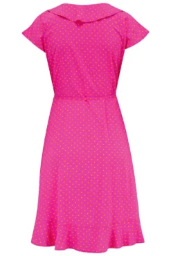 Woven EcoVero™ Frill Wrap Dress - Pink/Orange -Curve by Lingerie 312604 20230518121600