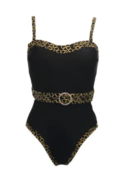 Casablanca Removable Straps Belted Control Swimsui - Gold Chain -Curve by Lingerie 312941 20230526141800