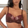 St Tropez Full Cup Bra - Chocolate/Red
