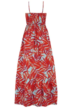 Strappy Tiered Hem Maxi Dress - Aqua Palm -Curve by Lingerie 313063 20230518152000