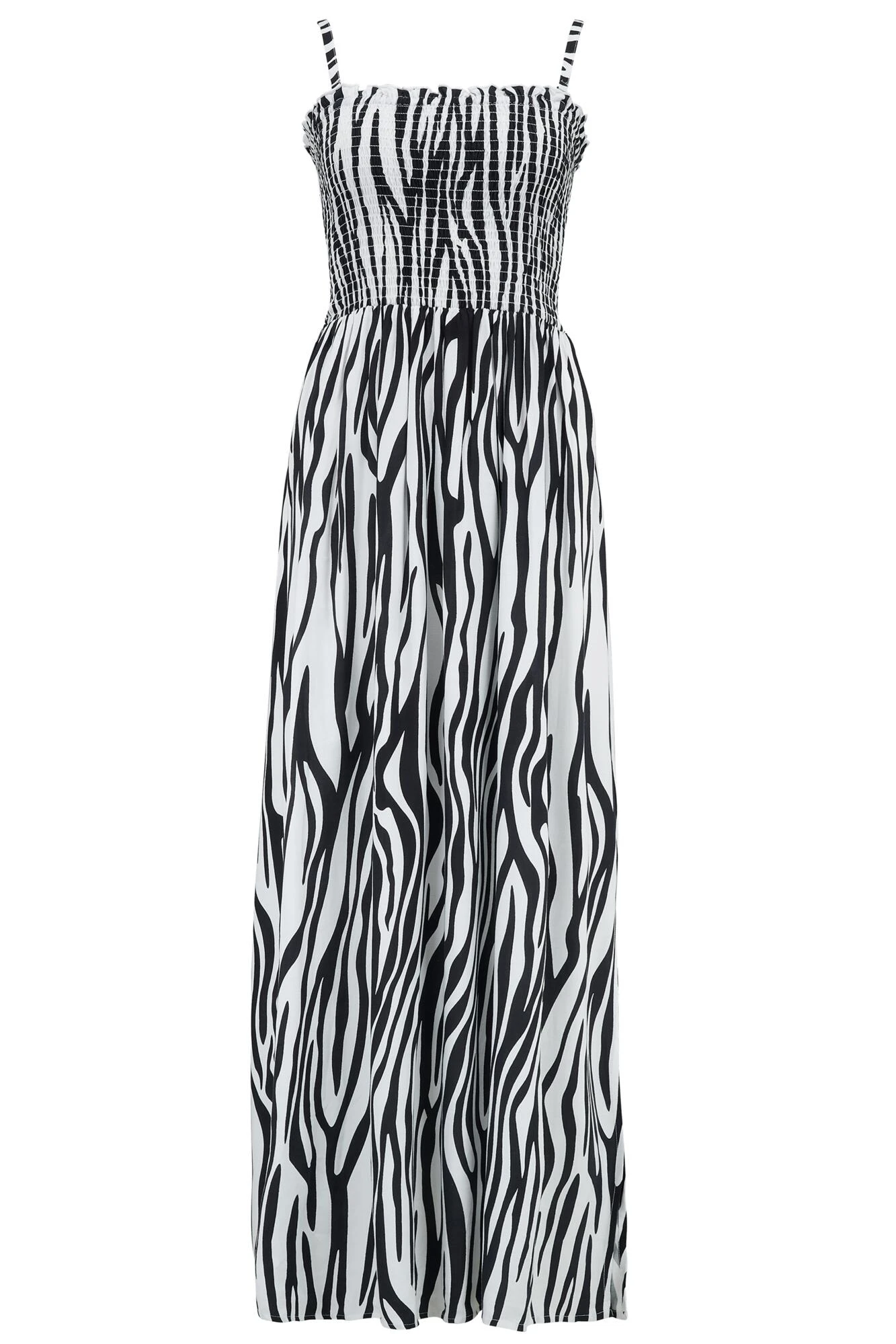 Removable Straps Shirred Split Maxi Dress - Zebra 5 Removable Straps Shirred Split Maxi Dress - Zebra - Image 5