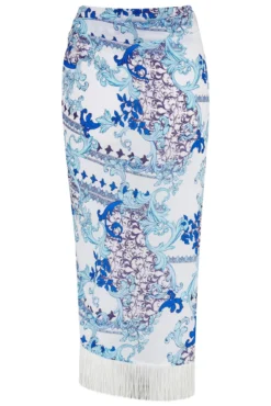 Fringe Trim Crinkle Woven Multiway Sarong - White/Blue 11 Fringe Trim Crinkle Woven Multiway Sarong - White/Blue -Curve by Lingerie 313819 20230404122900