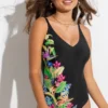 St Lucia Scoop Neck Tummy Control Swimsuit - Tropical