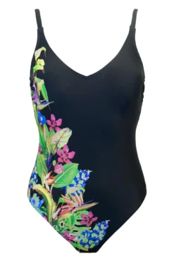 St Lucia Scoop Neck Tummy Control Swimsuit - Tropical -Curve by Lingerie 314287 20230413092000