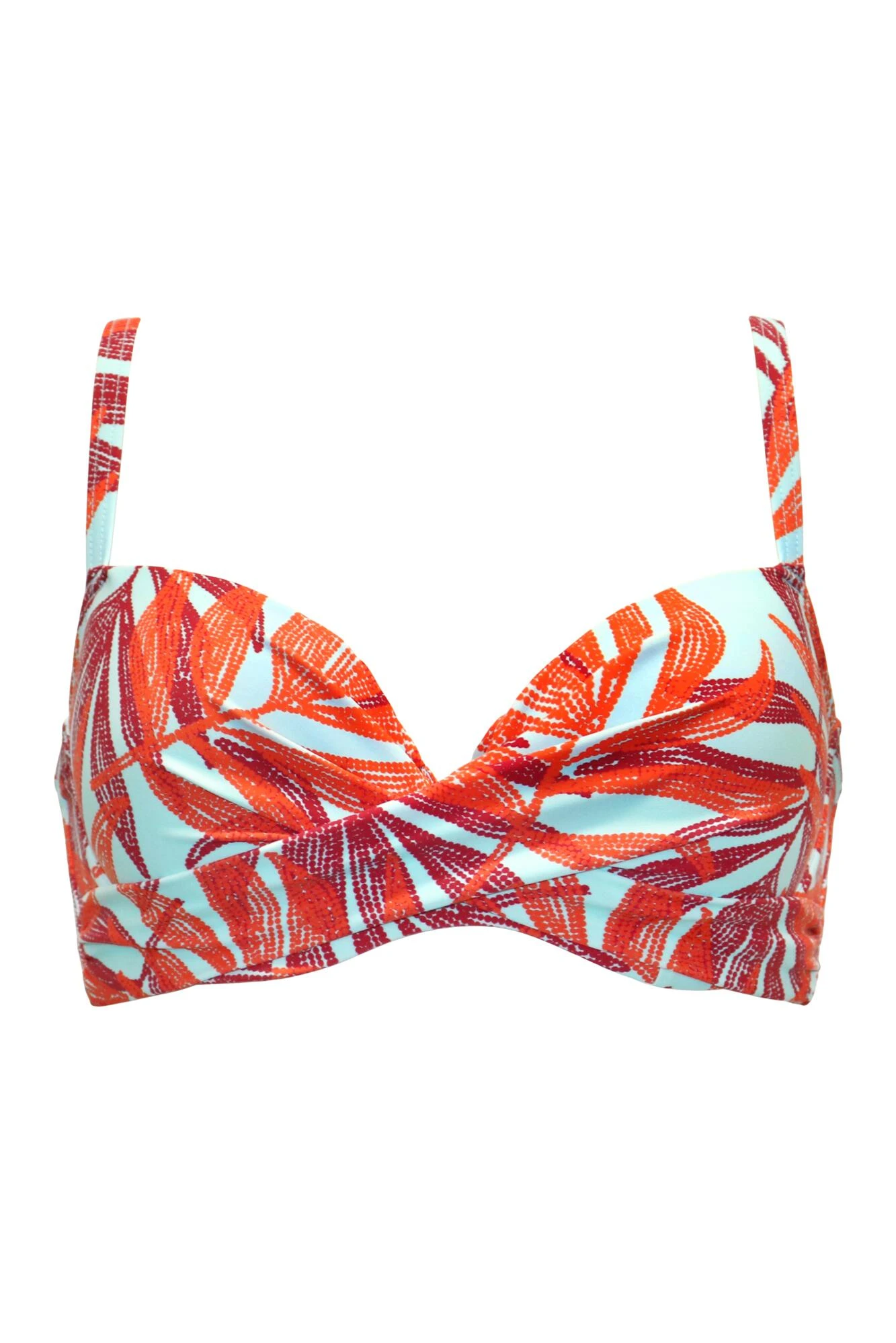 Free Spirit Lightly Padded UW Twist Front Top - Aqua Palm 4 Free Spirit Lightly Padded UW Twist Front Top - Aqua Palm - Image 4