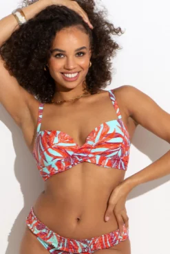 Free Spirit Lightly Padded UW Twist Front Top - Aqua Palm