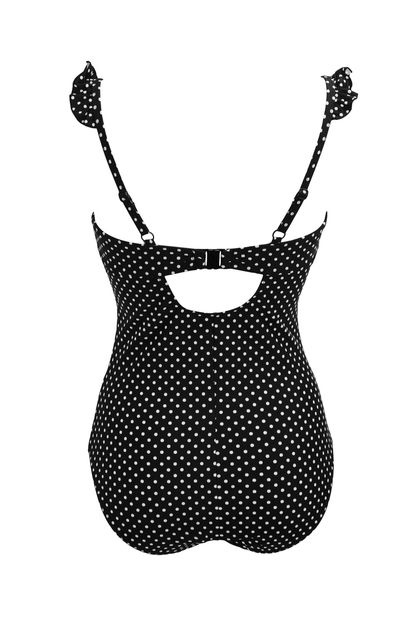 Sicily Lightly Padded Underwired Frill Swimsuit - Black/White 7 Sicily Lightly Padded Underwired Frill Swimsuit - Black/White - Image 7