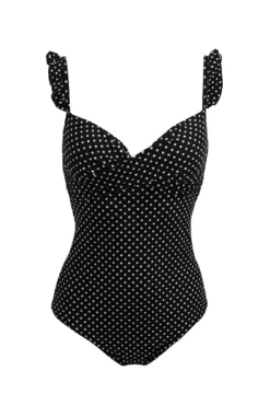 Sicily Lightly Padded Underwired Frill Swimsuit - Black/White 12 Sicily Lightly Padded Underwired Frill Swimsuit - Black/White -Curve by Lingerie 314767 20230526151800