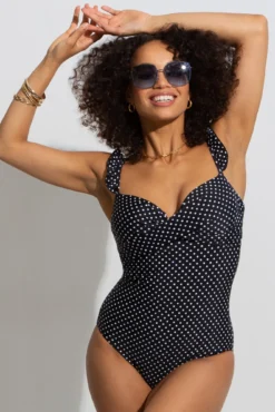 Sicily Lightly Padded Underwired Frill Swimsuit - Black/White 9 Sicily Lightly Padded Underwired Frill Swimsuit - Black/White -Curve by Lingerie 314769 20230526151900