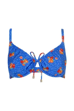 Santa Cruz Underwired Non Padded Adjustable Top - Blue Floral -Curve by Lingerie 314867 20230607120300