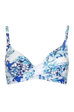 Amalfi Underwired Non-Padded Twist Front Top - White/Blue 10 Amalfi Underwired Non-Padded Twist Front Top - White/Blue -Curve by Lingerie 315060 20230425133700