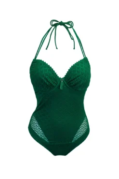 Castaway Adjustable Halter Underwired Swimsuit - Forest 12 Castaway Adjustable Halter Underwired Swimsuit - Forest -Curve by Lingerie 315074 20230524084500