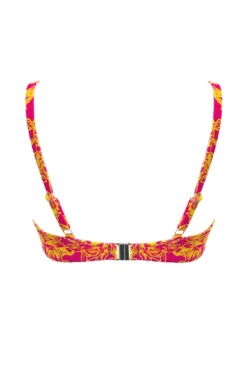 Freedom Lightly Padded Underwired Tie Top - Pink/Yellow 11 Freedom Lightly Padded Underwired Tie Top - Pink/Yellow -Curve by Lingerie 315165 20230425145300