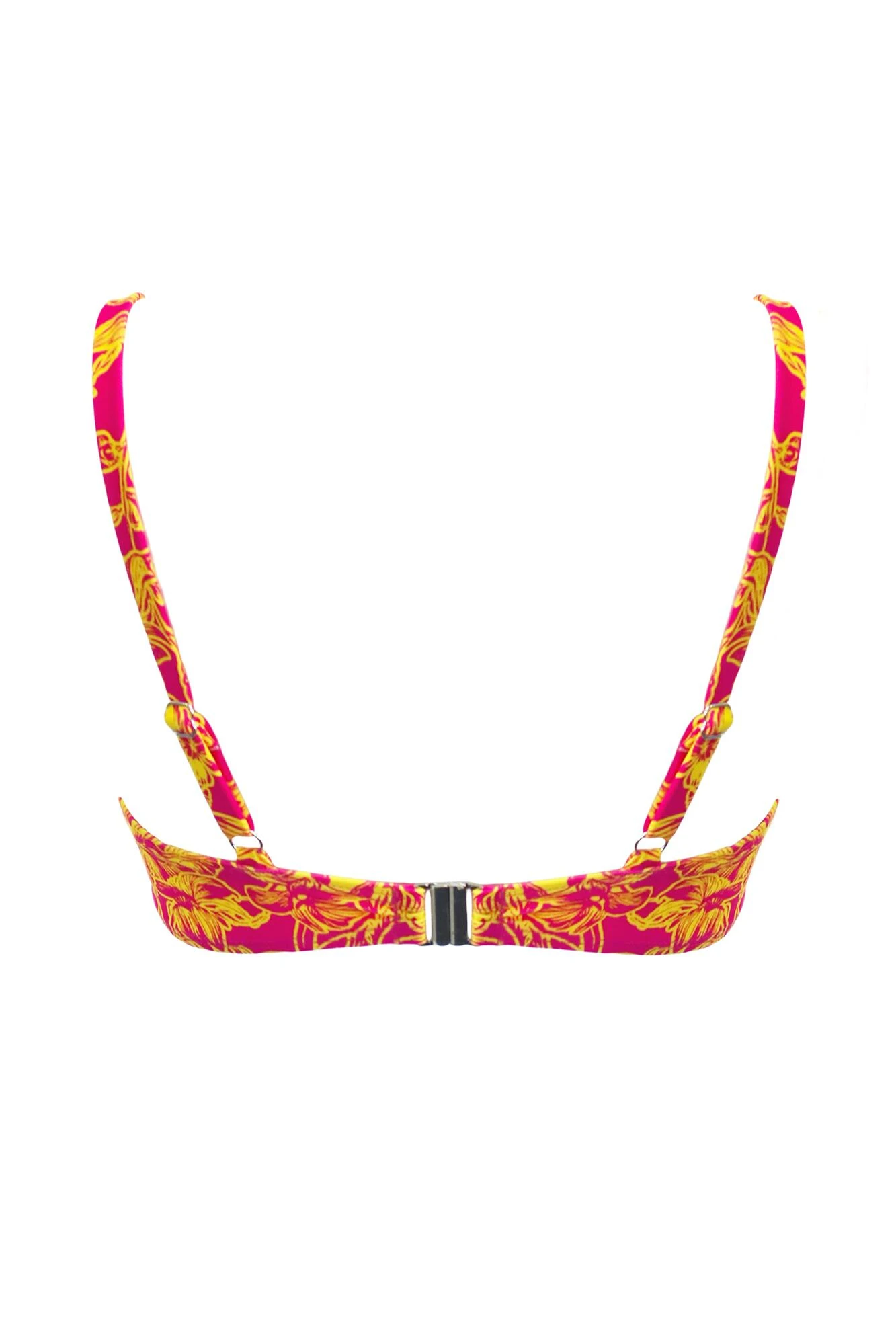 Freedom Lightly Padded Underwired Tie Top - Pink/Yellow 6 Freedom Lightly Padded Underwired Tie Top - Pink/Yellow - Image 6