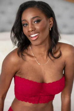 Rebel Strapless Longline Bra - Red