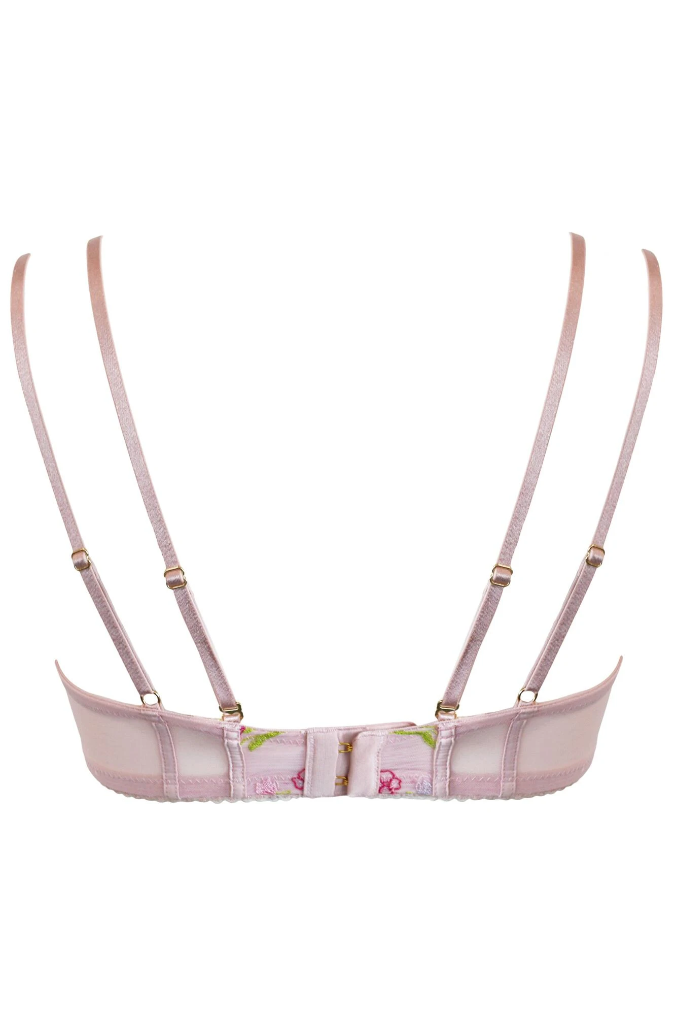 India Embroidery Plunge Bra - Soft Pink 5 India Embroidery Plunge Bra - Soft Pink - Image 5