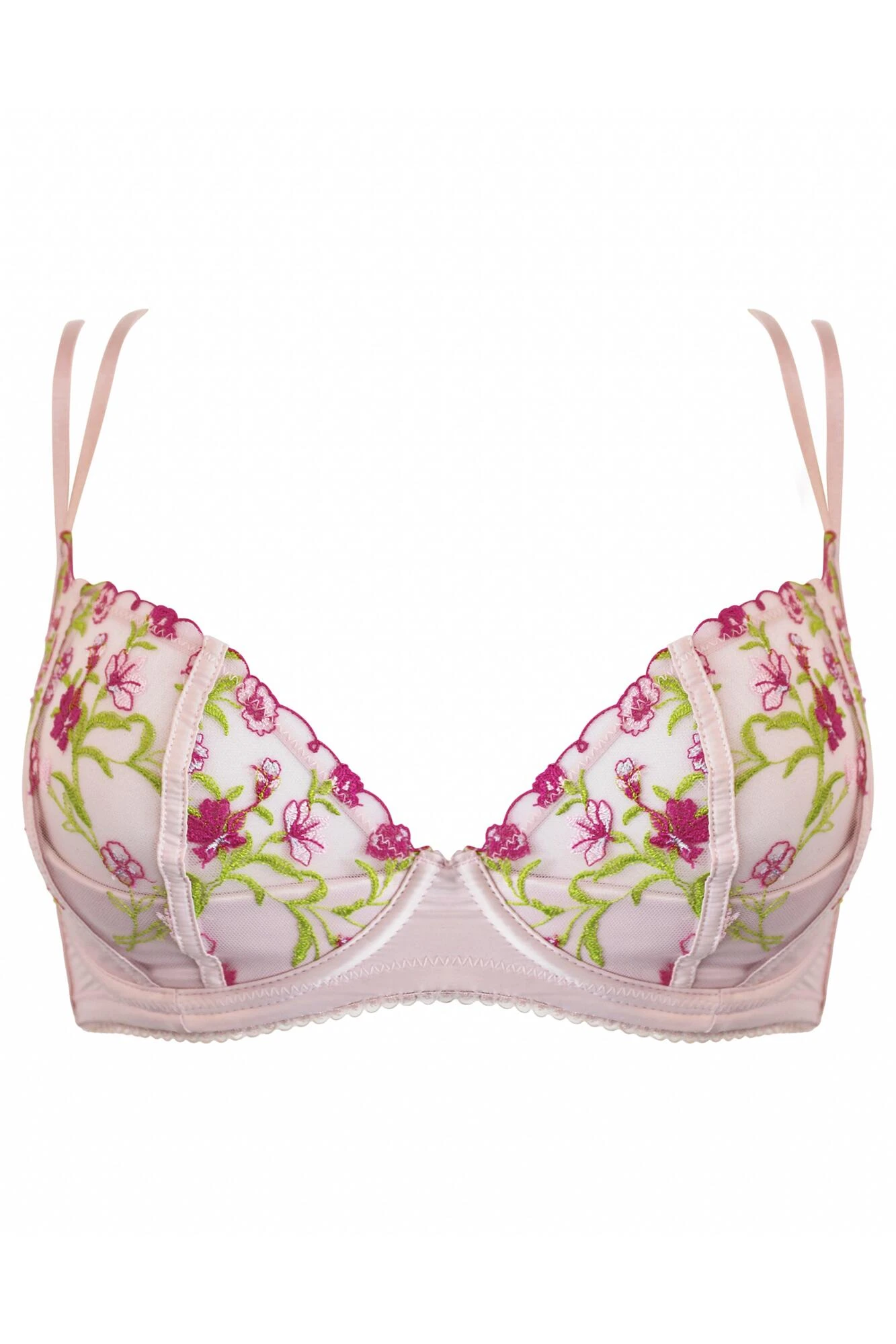 India Embroidery Plunge Bra - Soft Pink 6 India Embroidery Plunge Bra - Soft Pink - Image 6