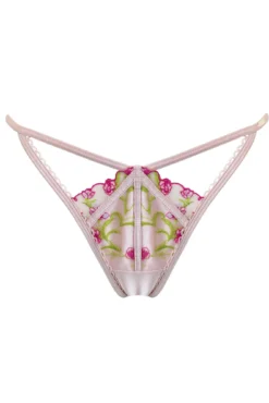 India Embroidery V-Shape Thong - Soft Pink -Curve by Lingerie 315356 20230426172300