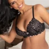Romance Moulded Plunge Push Up Bra - Black