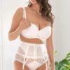 Divine Front Fastening Deep Suspender - Ivory