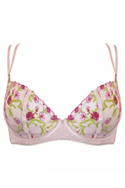 India Embroidery Plunge Suspender Set - Soft Pink -Curve by Lingerie 315828 20230510153100