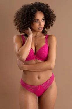 Rebel Plunge Brazilian Set - Hot Pink -Curve by Lingerie 315840 20230510155100